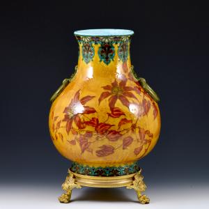 Vase with floral decoration